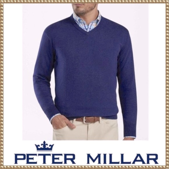 Peter Millar Other - Men’s Peter Millar Blue V-Neck Sweater XL